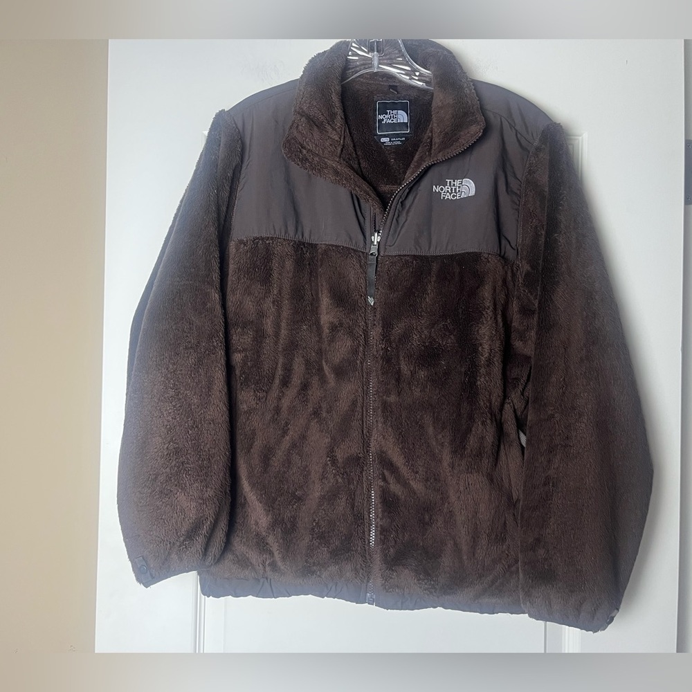 The North Face Girl’s Brown Fleece Zip Up Jacket with Pockets Size XL